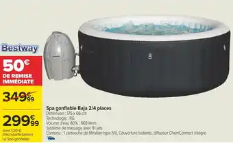 Carrefour Bestway spa gonflable baja 2/4 places offre