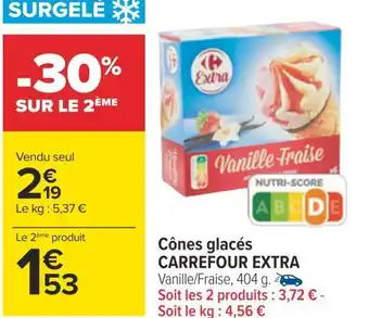 Carrefour Carrefour extra cônes glacés offre