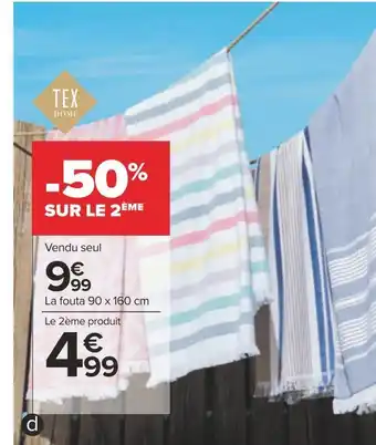 Carrefour Tex home fouta offre