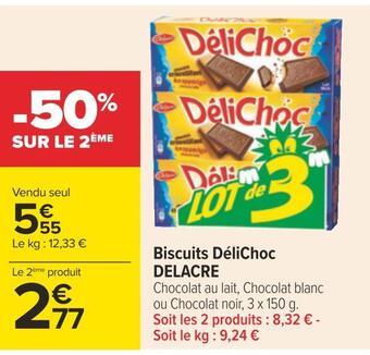 Carrefour Delacre biscuits délichoc offre