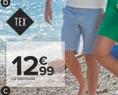 Promo Tex bermuda chino homme chez Carrefour