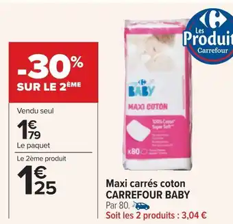 Carrefour Carrefour baby maxi carrés coton offre