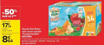 Materne gourde pom'potes sans sucres ajoutés format familial