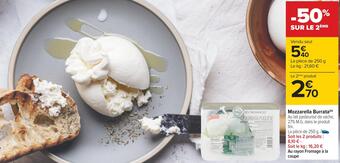Carrefour Mozzarella burrata offre