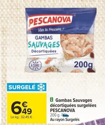Pescanova gambas sauvages décortiquées surgelées