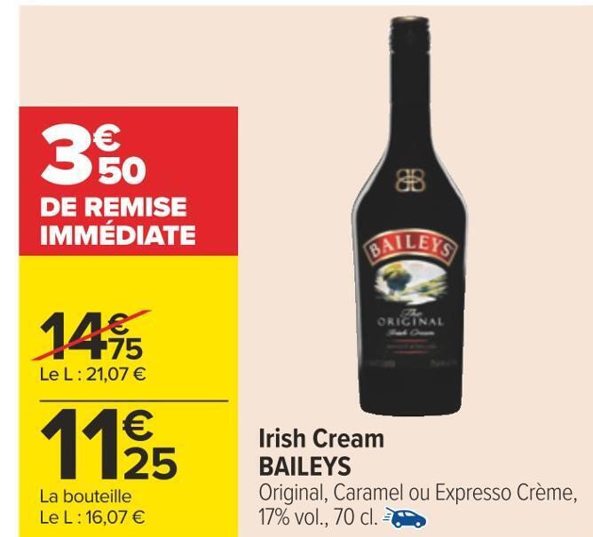 Promo Baileys irish cream chez Carrefour