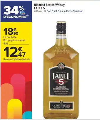 Carrefour Label 5 blended scotch whisky offre