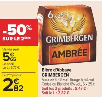Carrefour Grimbergen bière d'abbaye offre