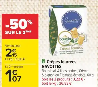 Carrefour Gavottes crêpes fourrées offre
