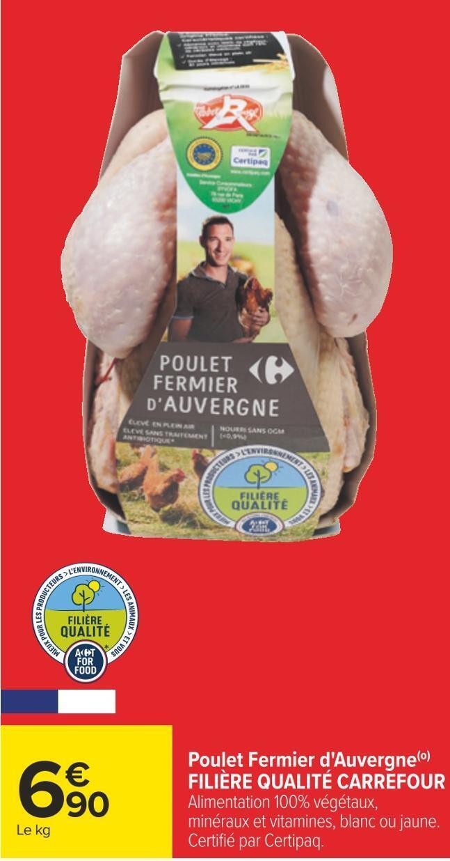 Carrefour Filière qualité carrefour poulet fermier d'auvergne offre