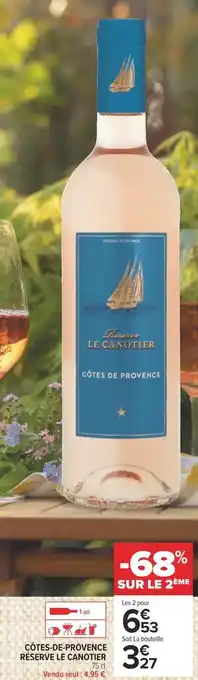 Carrefour Le canotier côtes-de-provence réserve offre
