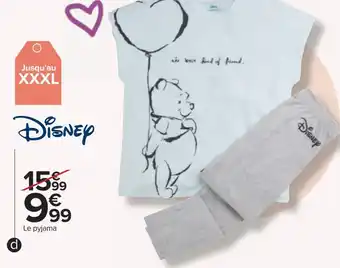 Carrefour Disney pyjama femme offre