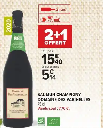 Carrefour Domaine des varinelles saumur-champigny 2020 offre