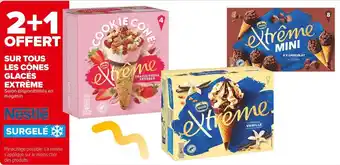 Carrefour Market Extrême 2+1 offert sur tous les cônes glacés extrême offre