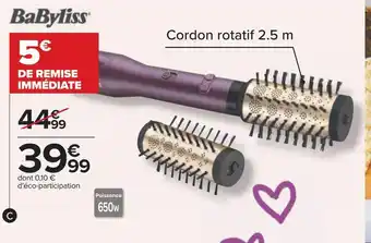 Carrefour Babyliss brosse soufflante rotative offre