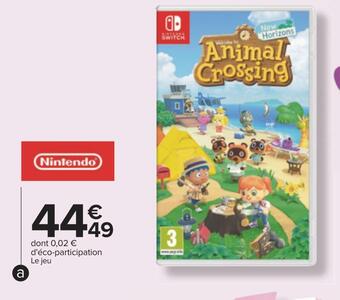 Carrefour Nintendo jeu animal crossing : new horizons pour nintendo switch offre