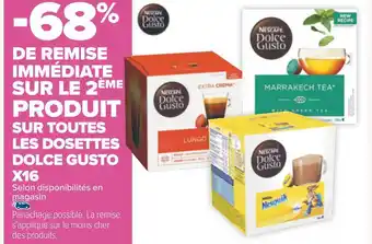 Carrefour Dolce gusto -68% de remise immédiate sur le 2ème produit sur toutes les dosettes dolce gusto x16 offre