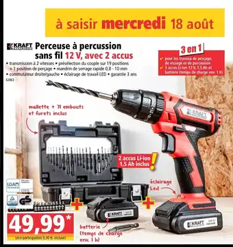 Norma Perceuse à percussion sans fil offre