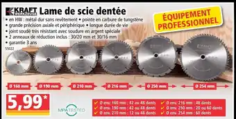 Norma Lame de scie dentée offre