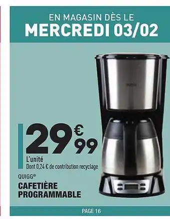 ALDI Cafetière Programmable offre