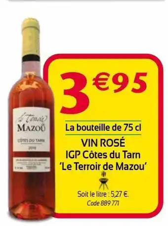 Vin rose igp cotes du tarn le terroir de mazou