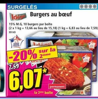 Norma Burgers au boeuf offre