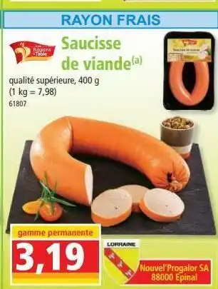 Norma Saucisses de viande offre