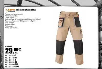 Raboni Pantalon Smart Beige Kapriol offre