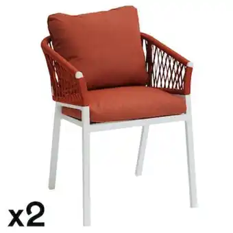Chaise de jardin aluminium et tissu couleur brique (lot de 2) grenade