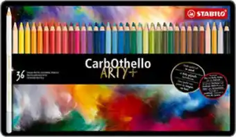 Boîte métal de 36 crayons de couleur fusain pastel carbothello arty+