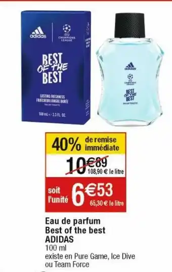 Cora x Carrefour Eau de parfum adidas offre