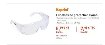 Raboni Lunettes De Protection Combi Kapriol offre