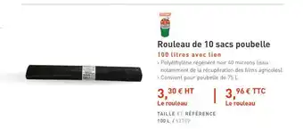 Rouleau De 10 Sacs Poubelle