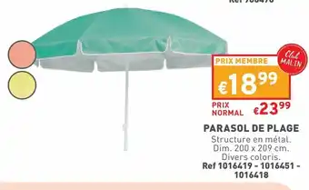 Trafic Parasol de plage offre