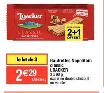 Migros Gaufrettes Napolitain classic LOACKER offre