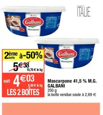 Migros Mascarpone 41,5 % M.G. 8,06 € le kg GALBANI 250 g offre