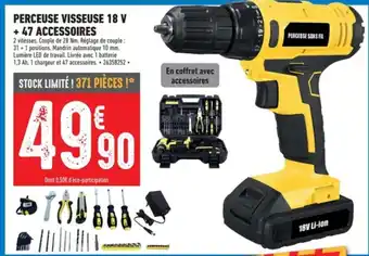 PERCEUSE VISSEUSE 18 V +47 ACCESSOIRES