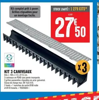 Brico Cash KIT 3 CANIVEAUX offre
