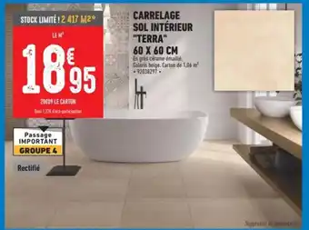 Brico Cash CARRELAGE SOL INTÉRIEUR "TERRA" offre