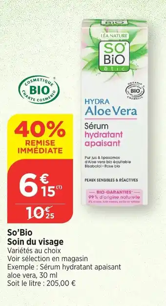Bi1 So'Bio Soin du visage offre