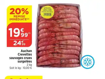 Bi1 Auchan Crevettes sauvages crues surgelées offre