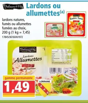 Norma Lardons ou allumettes offre