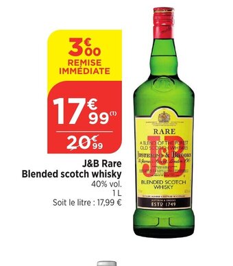 Bi1 J&B Rare Blended scotch whisky offre