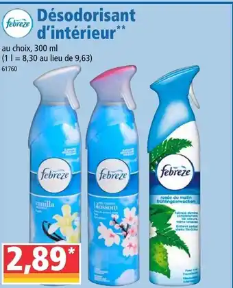 Désodorisant d'intérieur