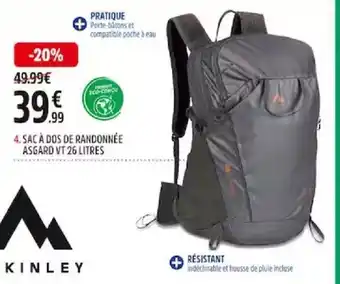 Intersport 4. SAC À DOS DE RANDONNÉE ASGARD VT 26 LITRES offre