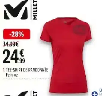 Intersport 1. TEE-SHIRT DE RANDONNÉE Femme offre