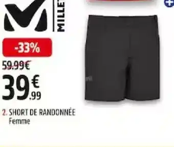 Intersport 2. SHORT DE RANDONNÉE Femme offre