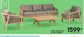 Maxi Bazar Salon Papouasie acacia 5 places offre