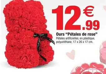 Bazarland Ours "Pétales de rose" Pétales artificielles, en plastique, polyuréthane, 17 x 26 x 17 cm. offre