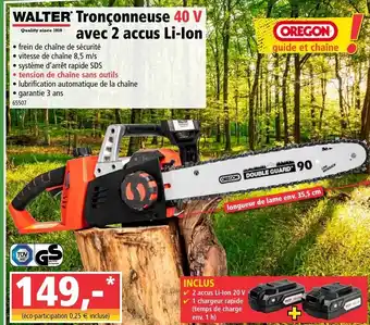 Tronçonneuse 40V avec 2 accus Li-lon